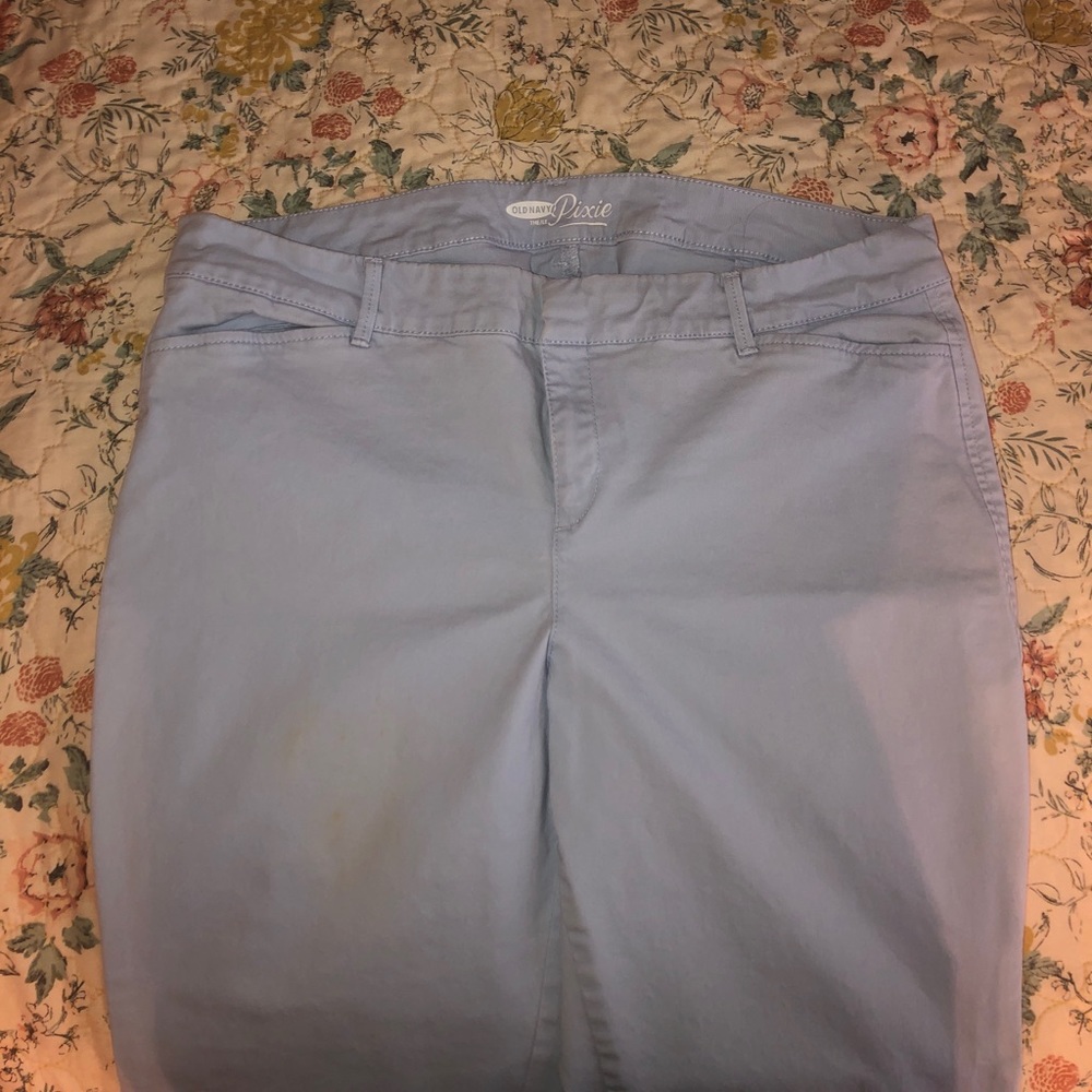 Womens pixie baby blue pants size 14